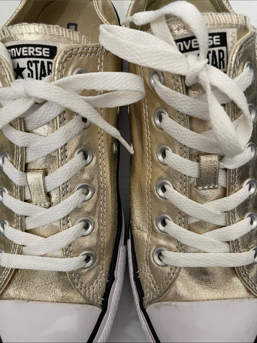 CONVERSE ALL STAR OX LIGHT GOLD/WHITE SNEAKERS MENS SIZE 7 WOMENS SIZE 9 - Picture 8 of 13